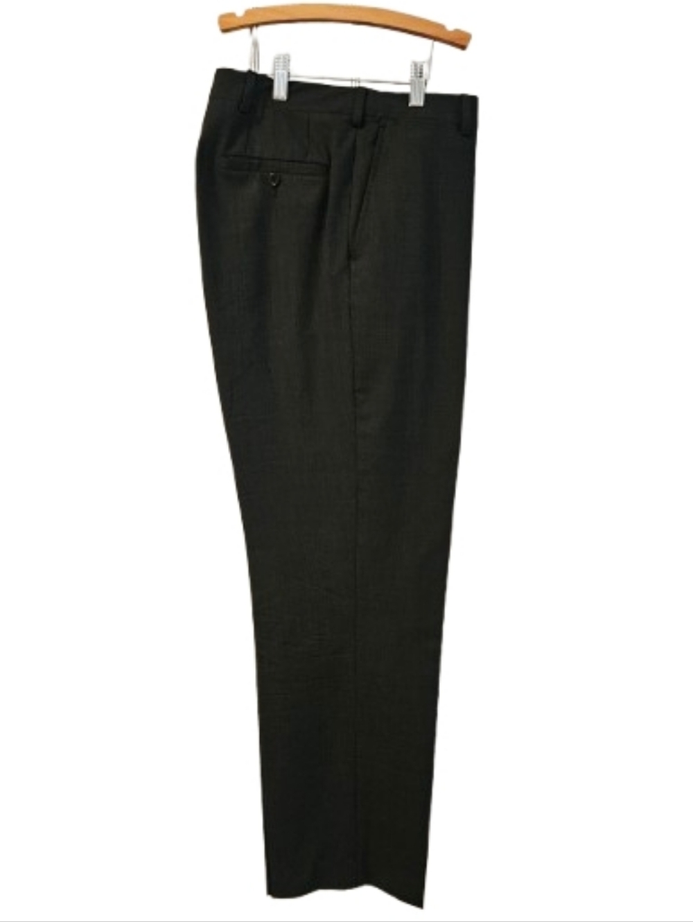 Burberry London Mens Wool Dress Pants 36R Gray Flat Front Tailored Trousers